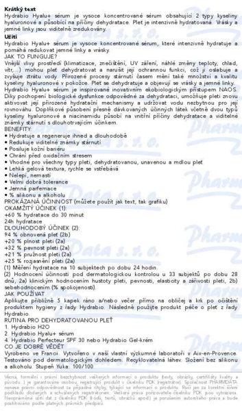 Příbalový leták - BIODERMA Hydrabio Hyalu+ sérum, vysoce koncentrované sérum pro dehydratovanou pleť 30 ml