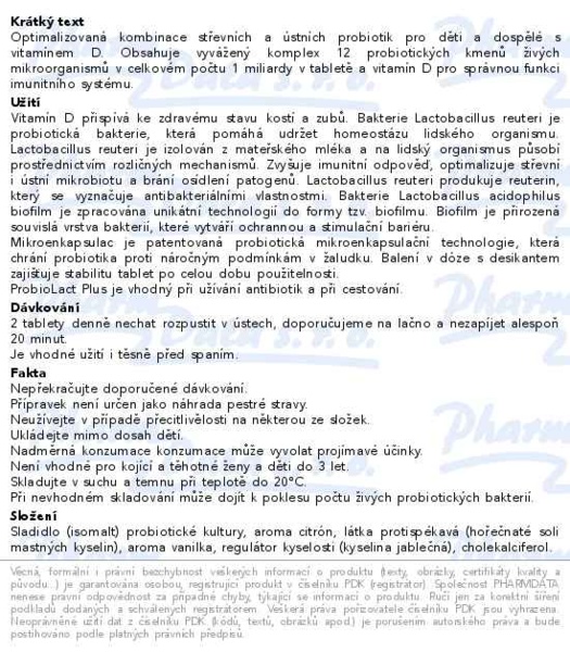 Příbalový leták - Favea ProbioLact Plus tbl.60