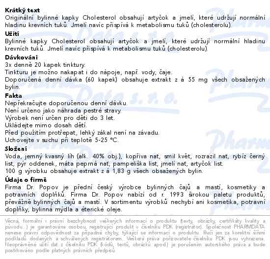 Příbalový leták - Dr.Popov Kapky bylinné Cholesterol 50ml