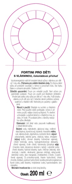 Příbalový leták (SUKL) - Fortini pro děti S vlákninou Čokoláda 200ml