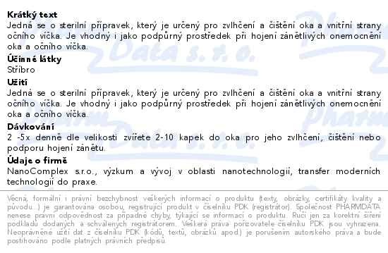 Příbalový leták - TraumaPet oční kapky s Ag 10ml