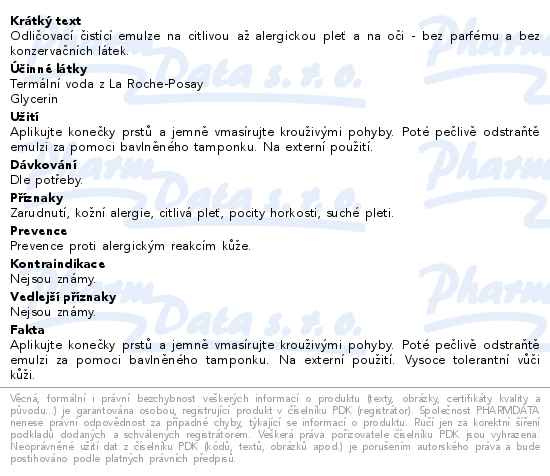Příbalový leták - LA ROCHE-POSAY Toleriane dermo-nettoayant 200ml