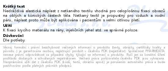 Příbalový leták - ELASTPORE náplast fixační 10cmx10m 1ks