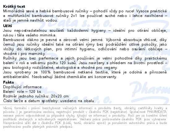 Příbalový leták - Canpol babies Jednorázové bambusové ručníky 120ks