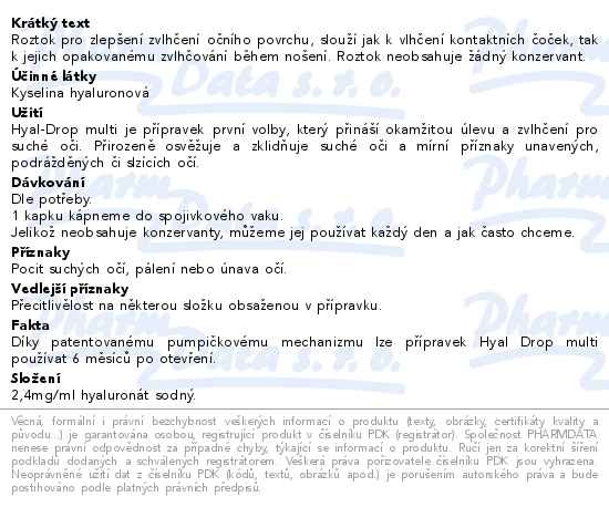 Příbalový leták - Hyal-Drop multi oční kapky 2.0 10ml