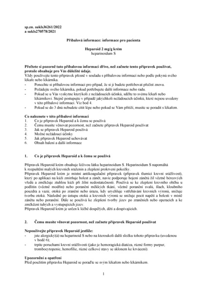 Příbalový leták (SUKL) - Heparoid 2mg/g crm.100g
