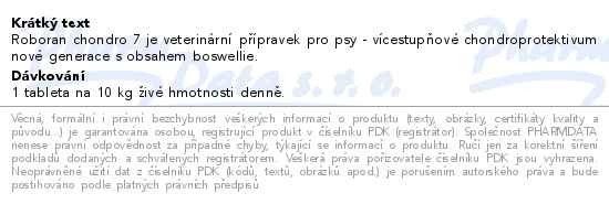 Příbalový leták - UniVIT ROBORAN Chondro 7 tbl.180