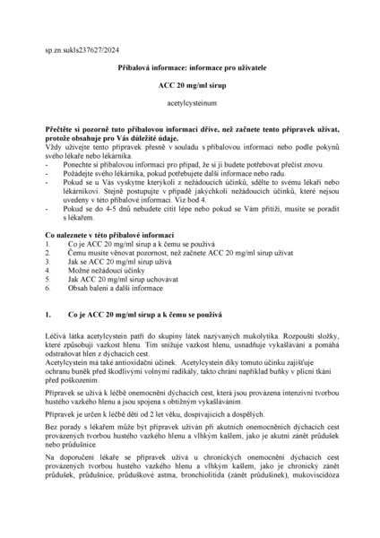 Příbalový leták (SUKL) - ACC 20mg/ml sirup 100ml