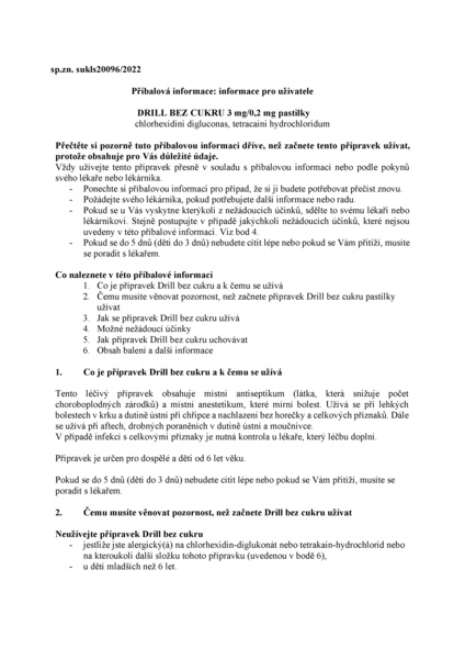 Příbalový leták (SUKL) - Drill Bez Cukru 3mg/0.2mg pas.24