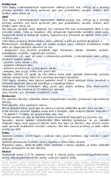 Příbalový leták - Vizik Lumina oční kapky 10ml