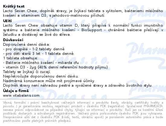 Příbalový leták - Lacto Seven Chew 50 tablet