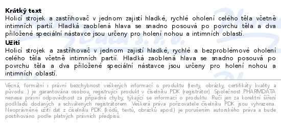 Příbalový leták - Braun Silkepil 5160 Blue holící strojek a zastřihovač