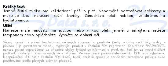 Příbalový leták - SKINDERMA Cleasing Milk Solution 200ml
