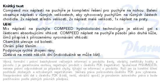 Příbalový leták - Compeed Náplasti na puchýře mix 5ks