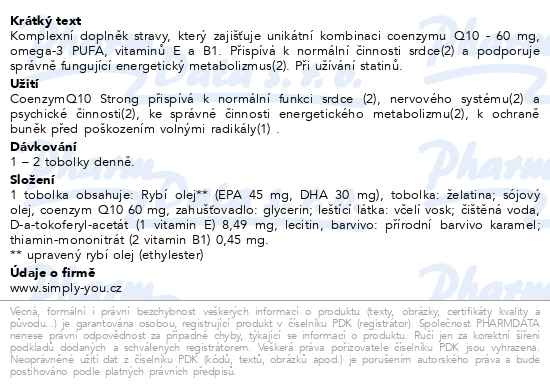 Příbalový leták - Coenzym Q10 Strong 60mg Da Vinci Academia 60 tobolek
