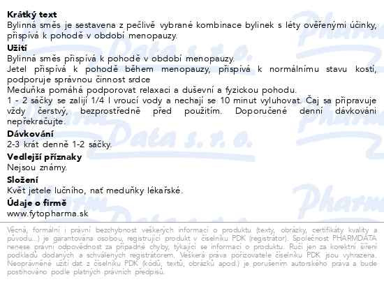 Příbalový leták - Gynastan Meno bylinný čaj při menopauze 20x1.5g Fytoph