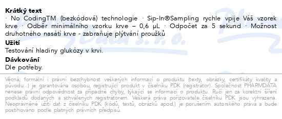 Příbalový leták - Proužky diagnostické Contour PLUS 50ks