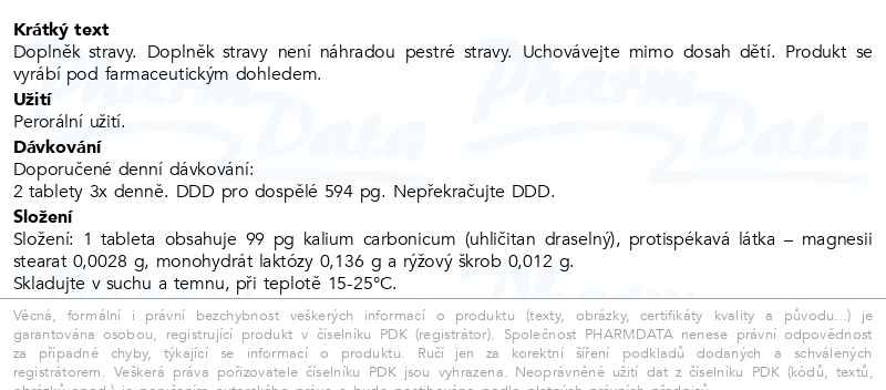 Příbalový leták - Kalium carbonicum AKH 60 tablet