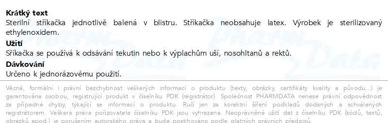 Příbalový leták - Stříkačka výplachová 50(60)ml Steriwund
