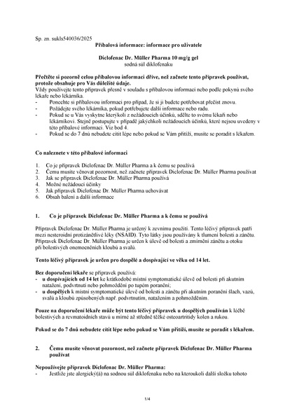 Příbalový leták (SUKL) - Diclofenac Dr.Müller Pharma 10mg/g gel 120g