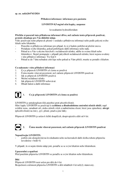 Příbalový leták (SUKL) - Livostin 0.5mg/ml oph.gtt.sus.1x4ml