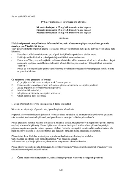 Příbalový leták (SUKL) - Nicorette Invisipatch 10mg/16h tdr.emp.7 II