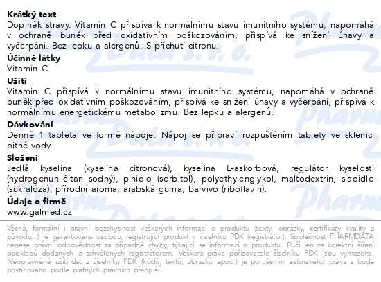 Příbalový leták - Vitamin C 1000mg citron eff.tbl.20 Galmed