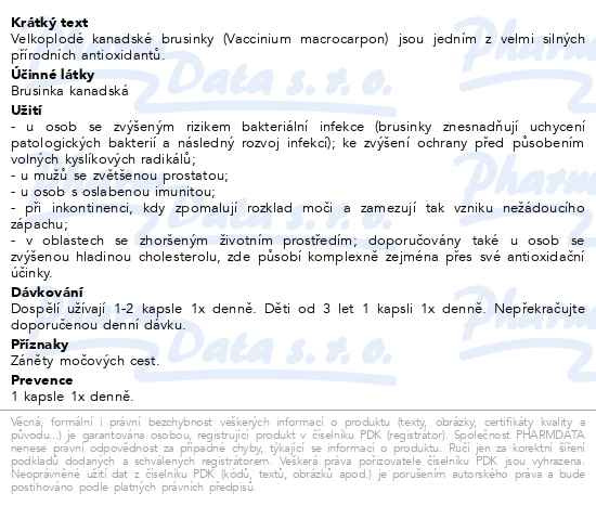 Příbalový leták - Brusinky ANIXI Strong 500mg cps.30