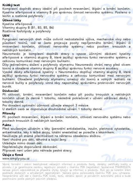 Příbalový leták - Neuromedic 30 tobolek