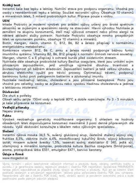 Příbalový leták - Nutrikaše probiotic se švestkami 180g (3x60g)