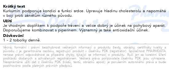 Příbalový leták - Allnature Kurkumin s piperin.bylin.extrakt cps.60