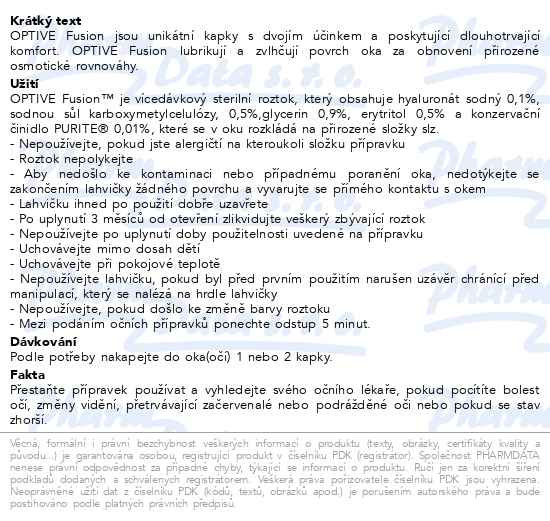 Příbalový leták - Optive Fusion 10ml