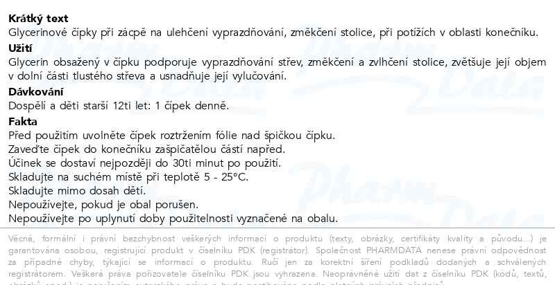 Příbalový leták - Glycerinové čípky 2.2g 12 čípků Dr.Müller