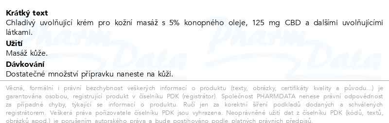 Příbalový leták - Health Culture CBD konopné mazání chladivé 125ml