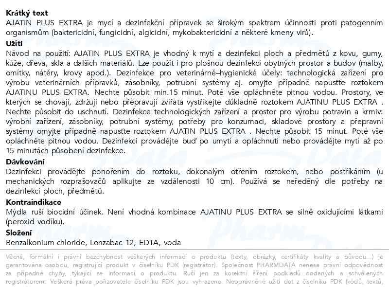 Příbalový leták - AJATIN PLUS Extra 5000ml
