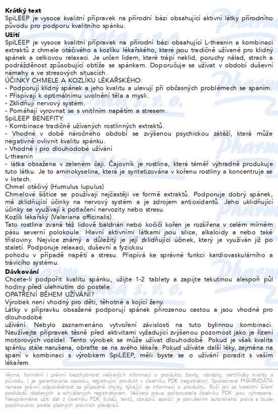 Příbalový leták - SpiLEEP tbl.30
