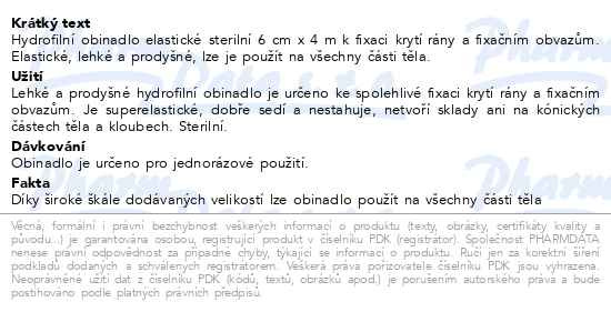 Příbalový leták - Obin.hydrofil.sterilní elastické 10cmx4m 1ks
