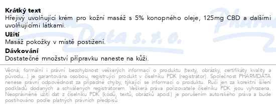 Příbalový leták - Health Culture CBD konopné mazání hřejivé 125ml