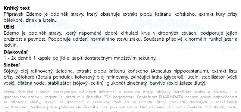 Příbalový leták - EDEMO kapsle cps.60