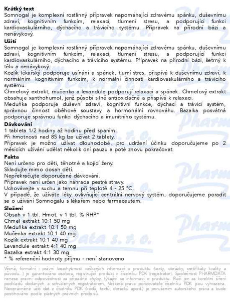 Příbalový leták - Somnogal tbl.40 Galmed