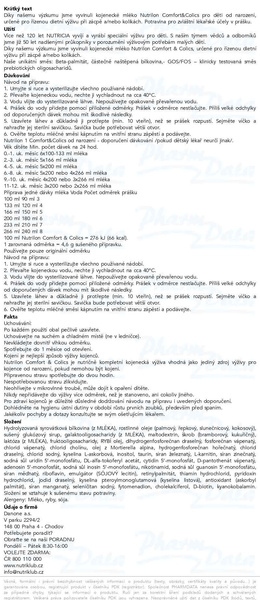 Příbalový leták - Nutrilon Comfort&Colics 800g