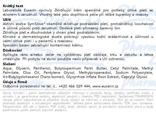 Příbalový leták - EUCERIN AntiREDNESS zklidňující denní krém 50ml