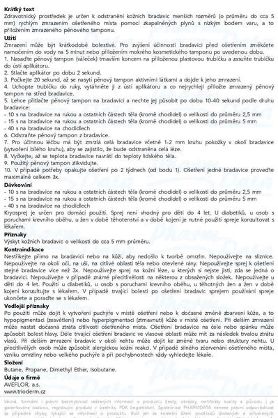 Příbalový leták - Trioderm CARE Kryosprej na odstran. bradavic 60ml