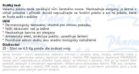 Příbalový leták - FeelEco Aviváž s vůní ovoce 5l