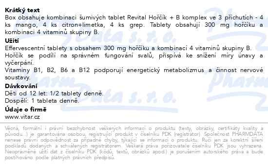 Příbalový leták - Revital Hořčík+B komplex box eff.tbl.20x12