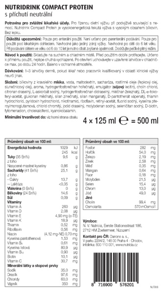 Příbalový leták (SUKL) - Nutridrink Compact Protein s neutrální příchutí 4x125ml