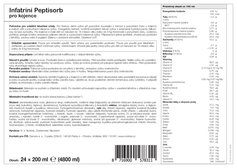 Příbalový leták (SUKL) - Infatrini Peptisorb por. sol. 24x200ml