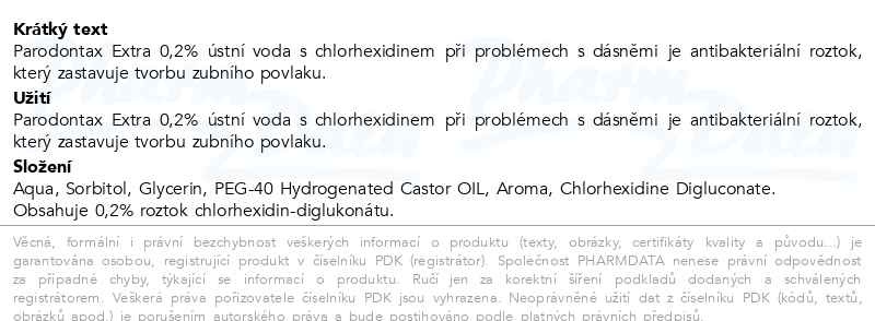 Příbalový leták - Parodontax Extra 0,2% ústní voda s chlorhexidinem na zánět dásní 300ml