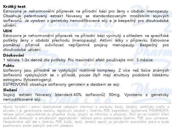 Příbalový leták - NatureVia Estrovone tbl.90