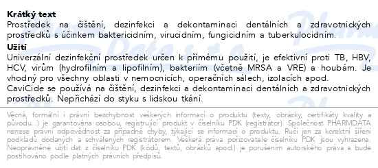 Příbalový leták - CaviCide 200ml pack 15ks